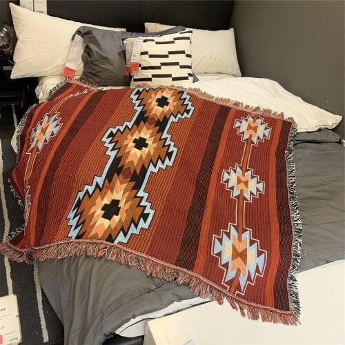 National Style Retro Geometry Throw Blanket sofa cover winter casual blanket for Plane Travel Bed Supplies bay window blanket