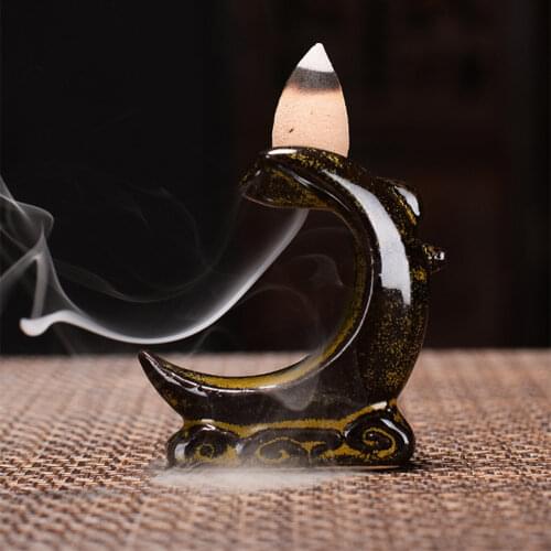 Waterfall Incense Burner Backflow Mini Buddha Censer Backflow Incense Holder Incense Burner Home Office Teahouse Creative Decor