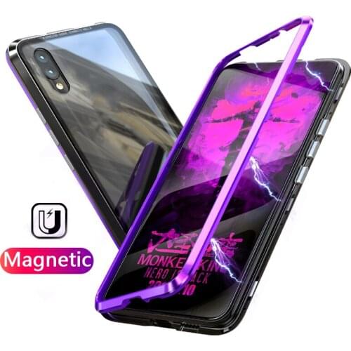 Luxury Magnetic Flip Phone Case For Huawei Nova 3 3i Mate 20 Lite P20 Pro Coque Metal Bumper Tempered Glass Cover Mate20 Fundas