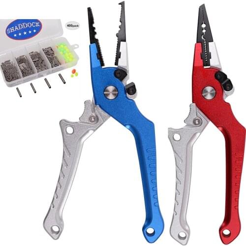 19cm Fishing Pliers Scissors Line Cutter Hook Remover Pliers 400PCS Fishing Single Barrel Sleeves Kit 2020 Fishing Tackle