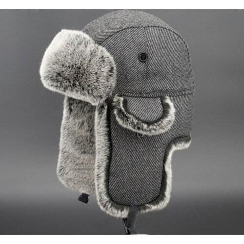 Bomber Hat Faux Fur Earflap Russian Ushanka For Men Women Thicken Warm Wool Winter Hats Trapper Ear Flaps
