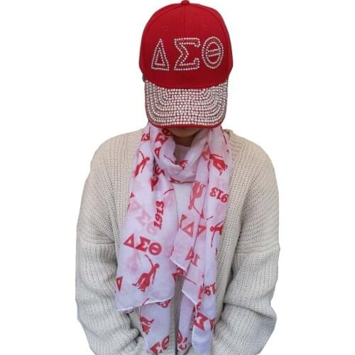 Sorority greek letter Fortitude Scarf Custom Baseball Cap Hat Rhinestone Hat Scarves