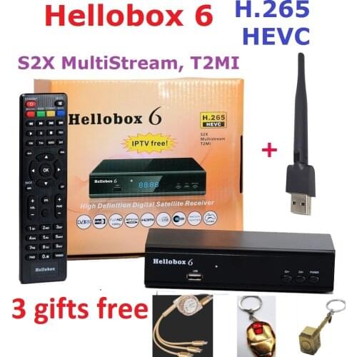 Hellobox 6 Satellite TV Receiver H.265 HEVC DVB-S2/S2X 1080P MultiStream/T2MI TV BOX Decoder Hellobox6 DVB S2X S2 DVB Receptor