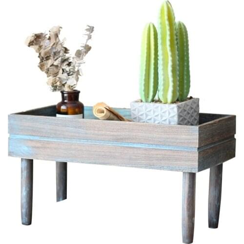 Retro Shelves Flower Shelves Garden Balcony Decorations Storage Wooden Box Display Props