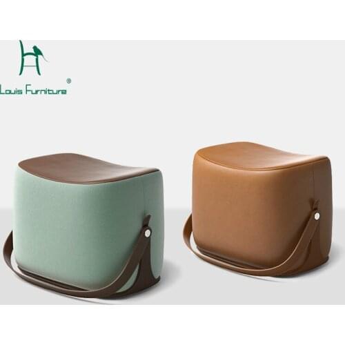 Louis Fashion Stools Ottomans Modern Simple Customized Nordic PU Saddle Cloth for Shoes Creative Makeup