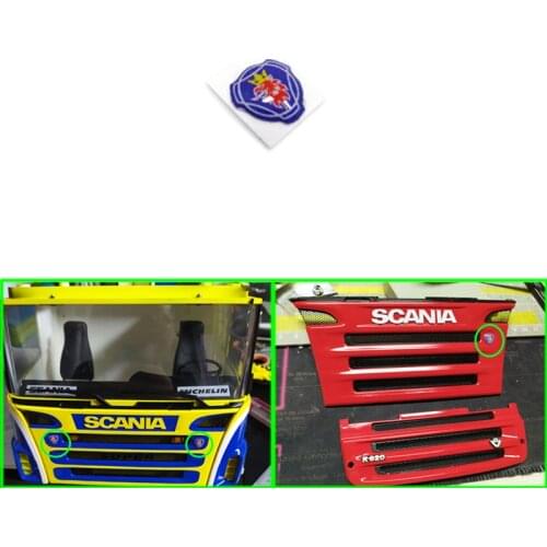 Dedicated Face Logo Crystal Decoration for 1/14 Tamiya RC Truck Trailer Tipper Scania Car Diy Parts