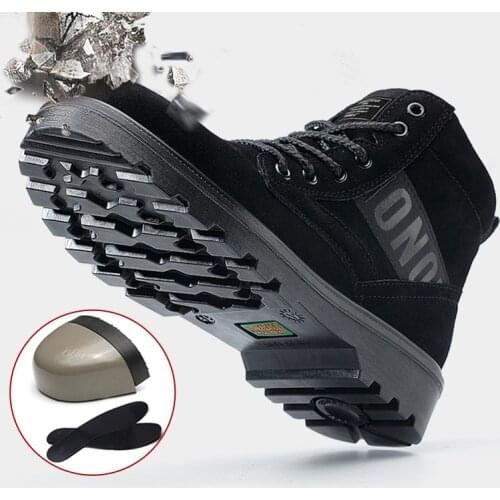 Outdoor Waterproof Winter Boots Steel Toe Cap Work Safety Shoes High Tactical Soldiers Military Boots Indestructible Sneakers