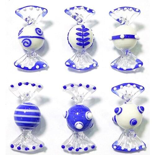 Vintage Blue White Murano Glass Sweets Candy Wedding Xmas Party Fresh Style Home Christmas Decorations Ornaments Gifts For Kids