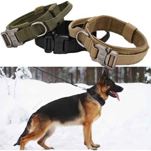 Military Tactical Dog Collar German Shepard Medium Large Dog Collars For Walking Training Duarable Dog Collar Control Handle