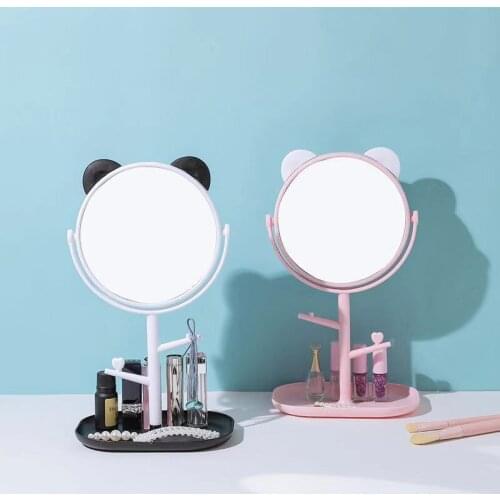 Rotate Flat Makeup Mirrors Desktop Small Portable Dressing Princess Mirror Detachable/Storage Base 3 Modes To espelho lustro