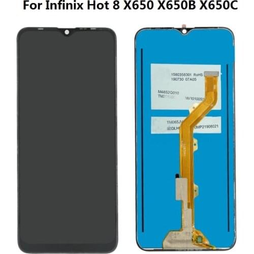 High AAA Quality For Infinix Hot 8 X650 X650B X650C LCD Screen and Digitizer Touch Screen Assembly Black