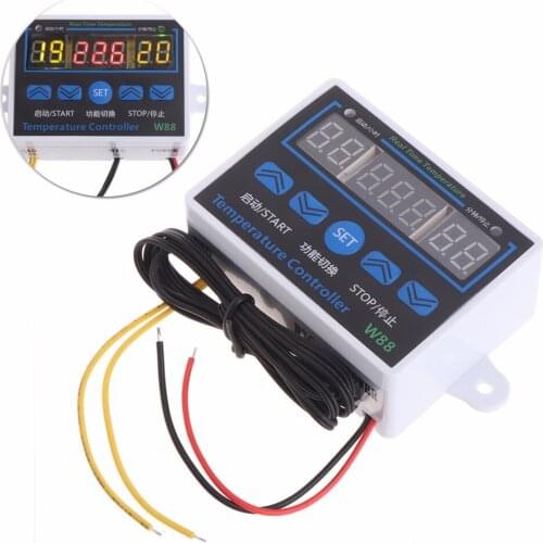 W88 12V/220V 10A Digital LED Temperature Controller Thermostat Control Switch Sensor Tester Tools