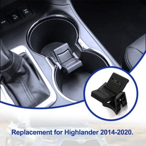 Wooeight 1Pc Black Car Center Console Insert Cup Bottle Drink Divider Holder Fit For Toyota Camry 2006-2017 Highlander Prado