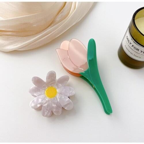 Korean style tulips Daisies flower shape hair claws headwear hair clamp acessories
