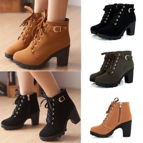 TW Women Pumps European PU Leather Boots Ladies High Heel Fashion Motorcycle Boots Pumps Women Shoes H-TW161022-27