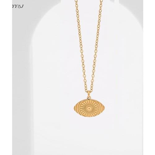 Evil eye pendant necklaces for women stainless steel gold vintage necklaces stackable wholesale items dropship trendy women 2021