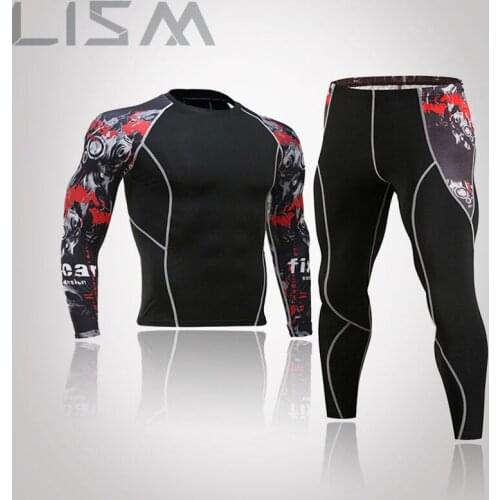 Winter Mens Compression Suit MMAT Shirt Jogging Suit Rashgard Running Suit Mens Workout Suit Mens Fitness Workout Tight