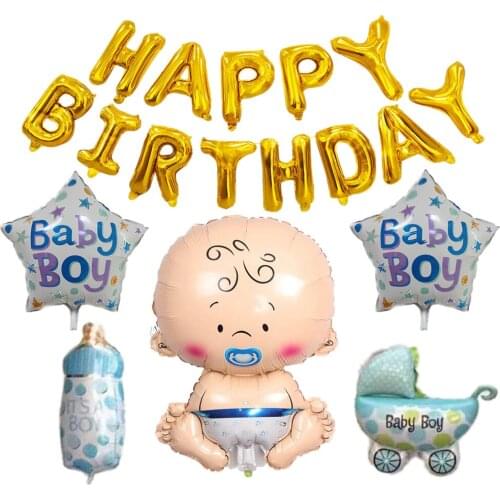 ZLJQ 1st Birthday Happy Birthday Balloon Boy Or Girl Letter balloon Aluminium Foil Balloons