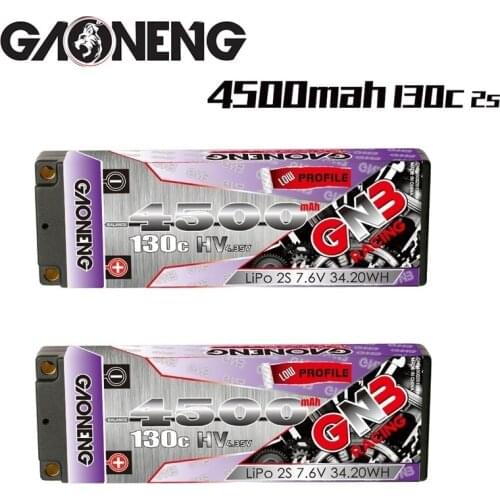 1/3PCS GAONENG GNB 7.6v 4500mAh 130C PLUS LiPo Battery For RC Car Racing Spare Parts With Shell Upgrade LiHV 2S Battery