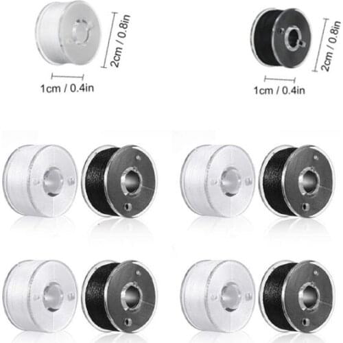 10/30Pcs Black And White Sewing Machine Spool axis Plastic Sewing Bobbins with Thread for Household Embroidery Machines Tools