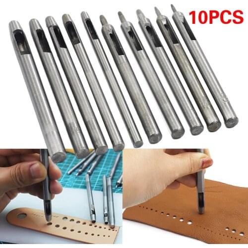 10pcs Leather Tools Leather Hole Punches Leather DIY Craft Hollow Puncher Belt Punch for Clothing Canvas