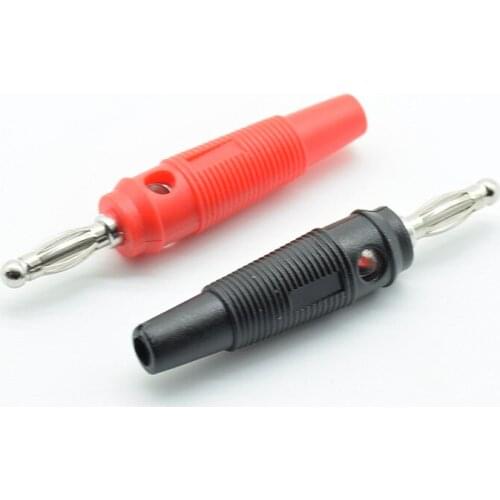 10Pcs/lot 5Red+5Black 4mm Solderless Side Stackable 4mm Banana Plug test S08 ship Musical Speaker Cable Wire connector