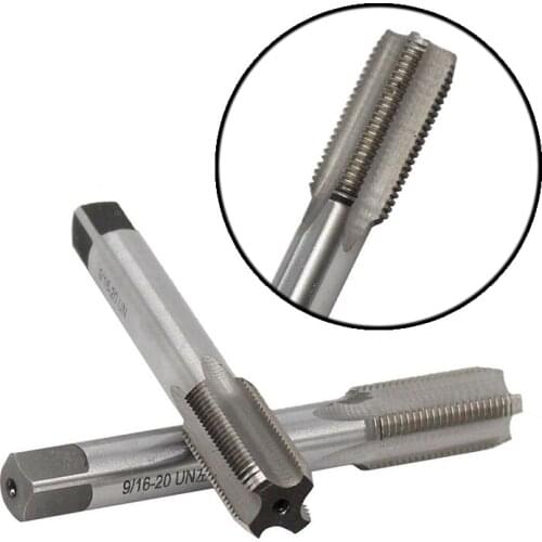 2Pcs Right & Left Hand 9/16'' - 20 TPI Unified USA Standard Threads HSS Hand Fine Thread Straight Flute Tap