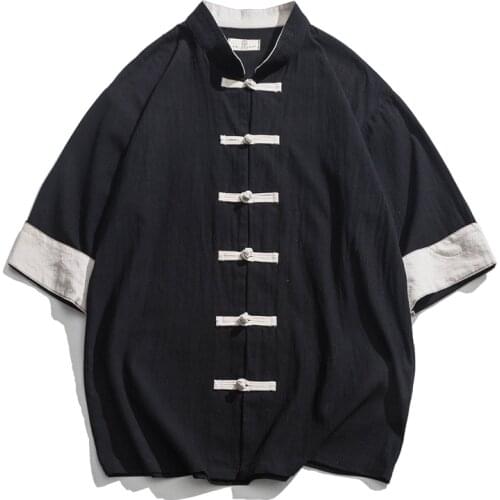 2021 oriental style medium sleeves cuisine costumes breathable shirts cook uniforms multicolor cotton and linen fabric uniforms