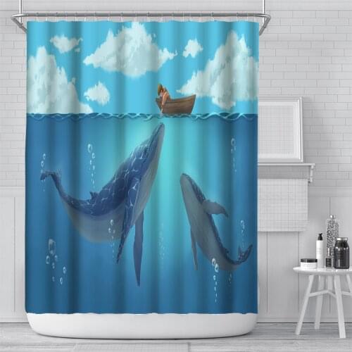 3D Cartoons Shark Shower Curtains High Quality Bathroom Curtain Waterproof Mildew Proof Shower Curtain Curtain In The Bathroom