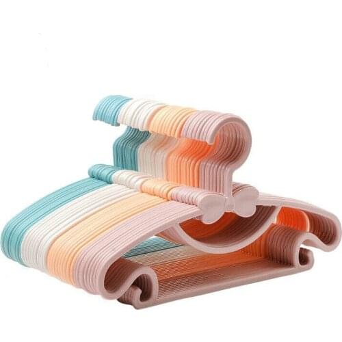 5/10/20pcs Cute Baby Clothes Hanger Anti-Slip Windproof Kids Drying Rack Coat Plastic Hanger Household Kids Clothing Organizer