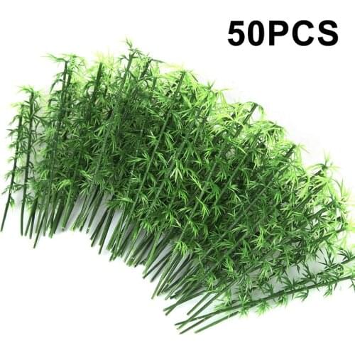 50Pcs 15cm Plastic Miniature Model Tree For Building Trains Railroad Railroad Landscape Bamboo Tree Sand Table Model Decor