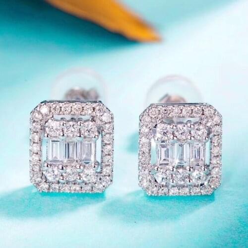 AEAW GF Diamond earrings 4.5mm 0.4carat each in 18K white gold