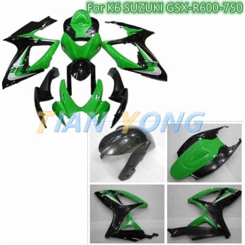 Green black Motorcycle accessories Fairing kit For SUZUKI GSX-R600 GSX-R750 2006 2007 High quality Bodywork Set Custom 06 07