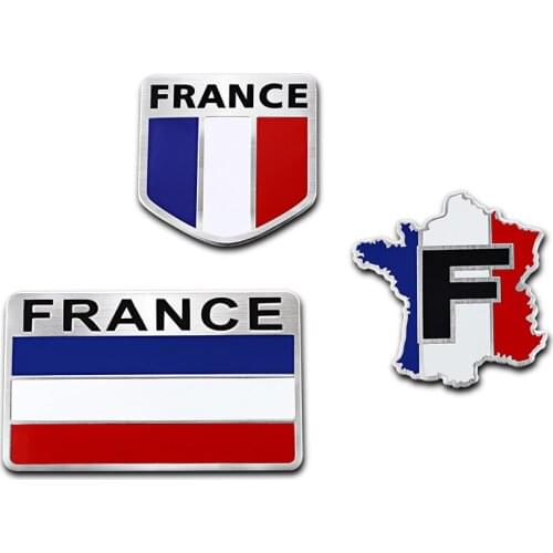 Car Styling 1Pcs France Flag Emblem 3D Aluminium Alloy Stickers Badge For Peugeot Citroen Renault BMW KIA Toyota Mitsubishi