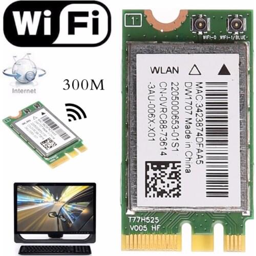 300M Wireless Bluetooth V4.0 NGFF WIFI WLAN Card For Dell DW1707 VRC88 Qualcomm Atheros QCNFA335