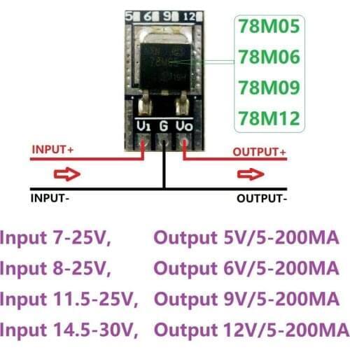 DC-DC Buck Converter 7-30V 24V to 5V 6V 9V 12V Step-down power Voltage Regulator Module 78M05 7806 L7809 LM7812
