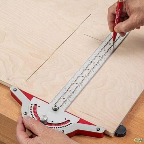 Woodworkers Edge Rule Efficient Adjustable ProtractorAngleWoodworking Ruler Angle Measure Stainless Steel Carpentry Tool