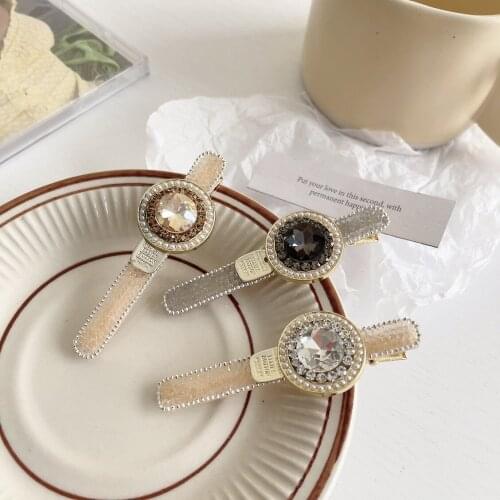 Exquisite Hairpin Bling Rhinestone Barrette Hair Clips for Women Girls Metal Headpiece Korean Hair Accessories Fashion Jewelry