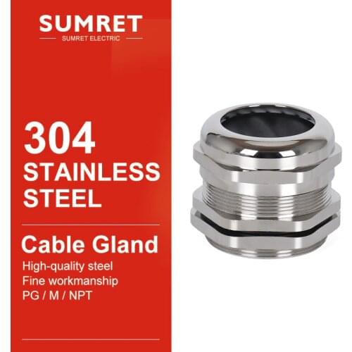 Cable gland PG7 PG9 PG11 PG13.5 PG16 wire glanding 304 Stainless Steel IP68 Waterproof connector Grand Head for 3-6.5mm 4-8 5-10