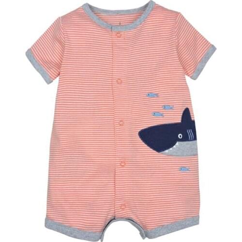 Newborn Summer Baby Boy Romper Short Sleeve Cotton Infant Jumpsuit Cartoon Printed Baby Girl Rompers Newborn Baby Clothes