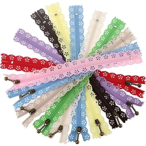 Hot sell 20/25/30/35/53CM Nylon Lace Zipper For Clothes Zippers Tailor Sewing Zip Closure Craft Sewing Accessories Random Color