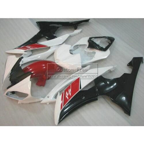 Injection mold ABS full fairing kit For YAMAHA YZF R6 2008 2009-2014 YZFR6 black red white 08-14 high quality fairings set JL47