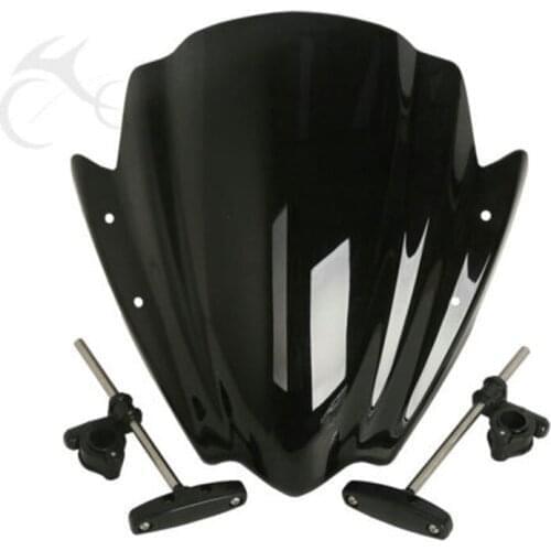 Universal Windshield Windscreen 7/8" & 1" Handlebar Mount For Harley BMW Ducati Honda Kawasaki Suzuki Motorcycle