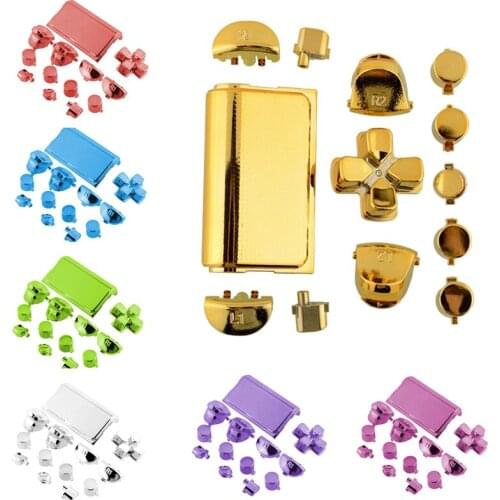1set 7colors For Playstation 4 Fashion Full Buttons Mod Kits Set for PS4 Controller Joystick Video Game Accessories