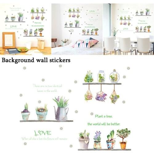 Cactus Pot Plant Patterns Wall Stickers Decorative Background Wall Stickers Flame Eagle Wall Stickers for Cabinet Window