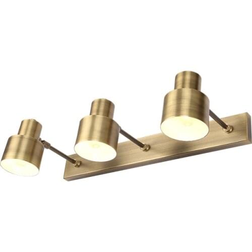 Luxury Pure Copper Vila Bathroom Wall Lamp Chinese Mirror Front Wall Sconces Modern Washroom Stair Case Wall Lighting Fixtures