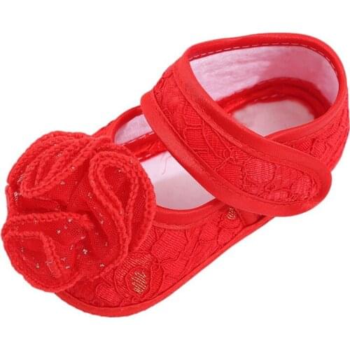 Baby girls shoes newborn white champagne satin christening shoes infantil princess lace flowers for wedding