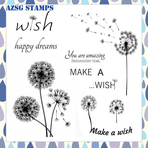 Dandelion “Make A Wish” Clear Stamps For DIY Scrapbooking/Card Making/Album Decorative Silicone Stamp Crafts