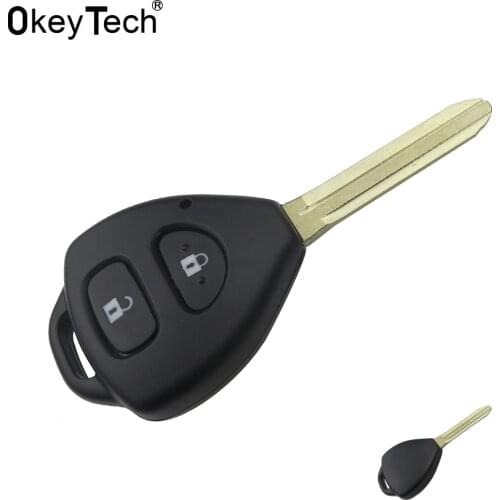 OkeyTech 2 Button Remote Control Blank Car Key Shell Case Fob For Toyota Corolla RAV4 Replacement Cover Uncut Blade Accessories