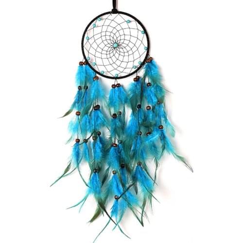 Light Blue Dreamcatcher Pendant Handmade Beautiful Dream Catcher Decoration Wall Hanging Decor Gift For Room Party Wedding